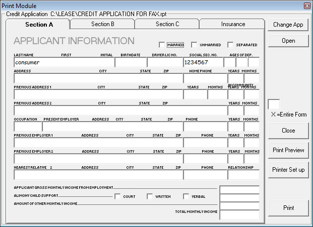 Credit Application